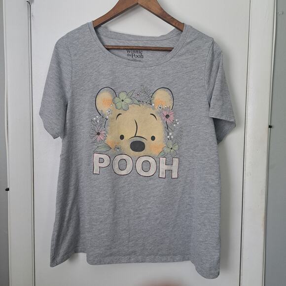 Winnie The Pooh Disney Gray Short Sleeve Women's Plus 0X T-shirt - Picture 1 of 3